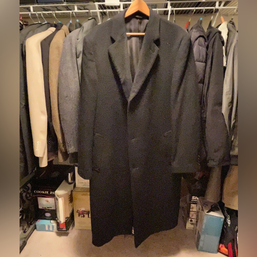 Long Black Wool Coat Stafford